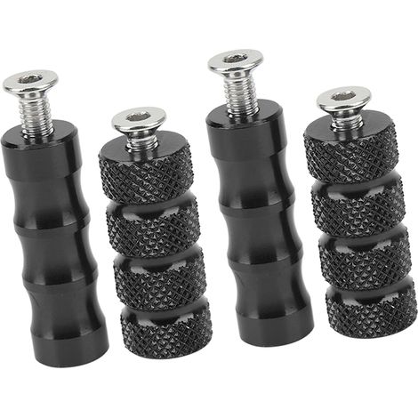 2 paires de cale-pieds moto CNC, ajustement précis boulons M6 6mm, noir, pièces de rechange motocyclette (1/5)