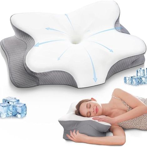 Oreiller orthopédique / Oreiller en mousse à mémoire de forme - Respirant et soulage les douleurs cervicales, convient à toutes les positions de sommeil-AquaForge (1/5)