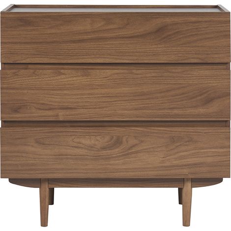 Kommode mit 3 Schubladen aus dunklem Holz B80 cm SANAA