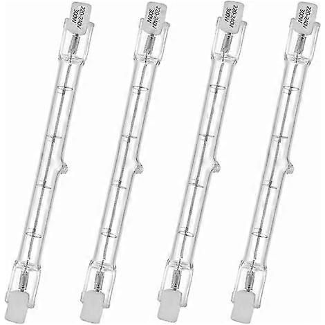 Tube halogène, culot R7S, lampe tube halogène T3, 230 V, 300 watts, 118 mm, blanc chaud - 2800 K (4 pièces) (1/5)