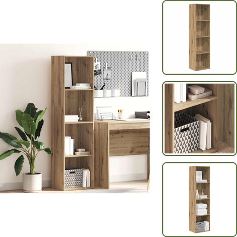 The Living Store Bücherregal Artisan-Eiche 40x30x152 cm Holzwerkstoff - Bücherregal Holz (1/5)