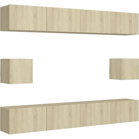 Maison Exclusive - 6-tlg. TV-Schrank-Set Sonoma-Eiche Holzwerksto