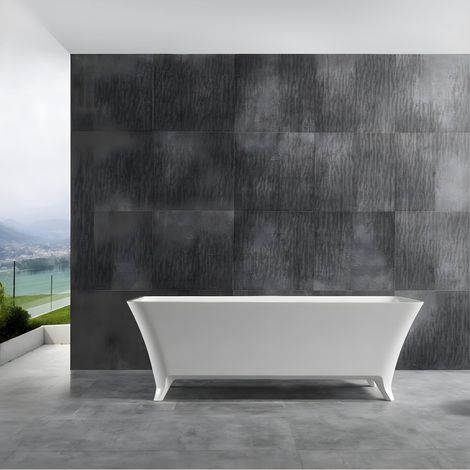 Vasca da bagno free standing hannah artificial stone bianco opaco matt confezione 1 (1/5)