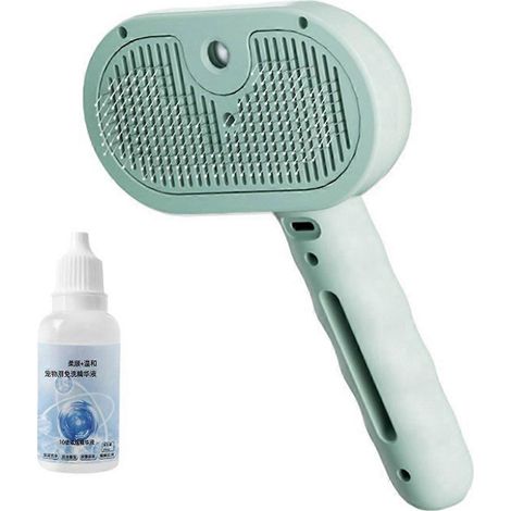 Brosse Steam Cat pour le toilettage des animaux, peigne pour enlever les poils morts, verte