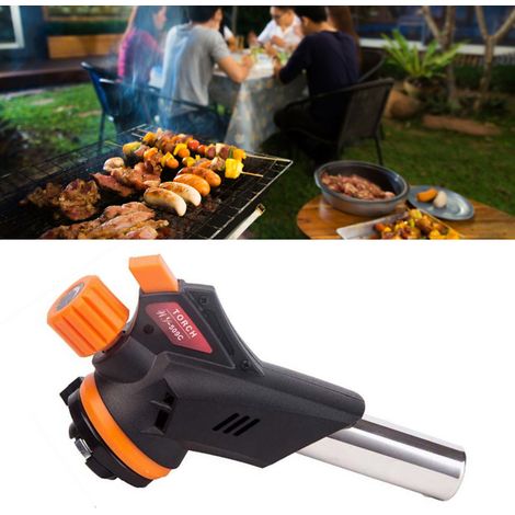 Torche à gaz avec allumage par soufflage pour barbecue et cuisine à domicile (1/5)