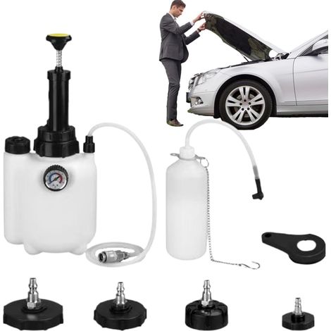 Bouteille De Vidange Freins - Purgeur Frein sous Pression 3 litres pour Outil Maintenance Automobile Professionnel Travaux en Solo sur Véhicules