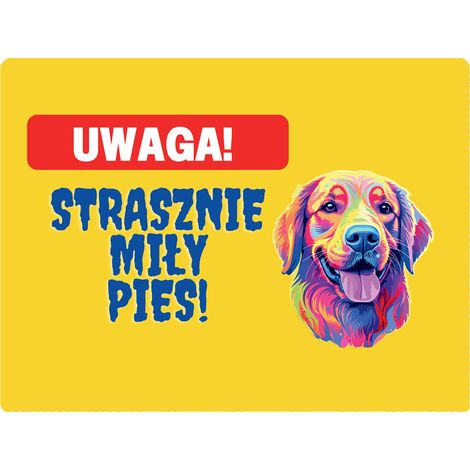 Una placa muy bonita con diseño de perro arcoíris - 20x28 cm