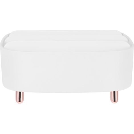 Boîte de rangement cosmétique de bureau blanche compartimentée, pour coiffeuse et meuble-lavabo
