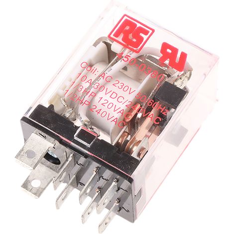 RS PRO Relais sans accrochage 2 RT, bobine 230V c.a. Enfichable 1.2W ( Prix pour 1 ) (1/2)