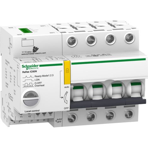 Acti9, Reflex iC60N disjonct. à commande intégrée interface Ti24 25A 4P courbe C - A9C62425 (1/3)