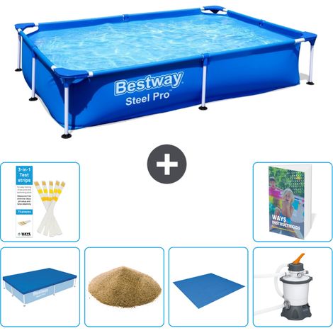 Bestway Steel Pro Rechteckig - 221x150x43 cm - 7-teilig  S158 (1/5)
