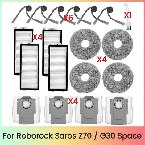 19 pièces d'accessoires pour aspirateur Saros Z70 / G30 : brosse latérale, filtre, lingette de nettoyage, sac à poussière. (1/5)