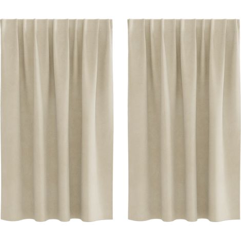 Rideaux occultants 2 pcs Crème 140 x 140 cm Velours