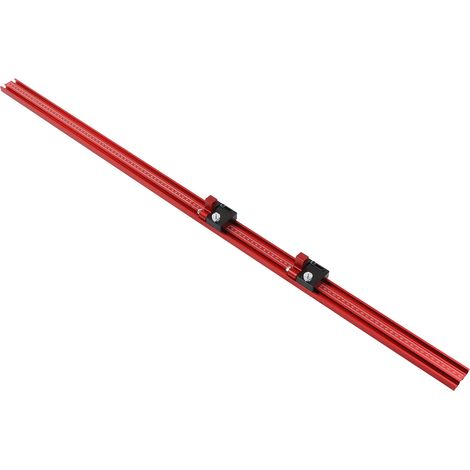 Guide rail 600mm aluminium T-track, butée parallèle coulissante extensible 1200mm, kit d'arrêt pour défonceuse, bois, précision, glissière réglable (1/5)