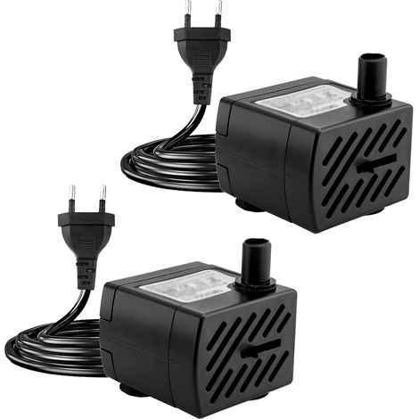2 Pièces Mini Pompe Submersible, Pompe à Eau 180L/H 3W Compacte avec Débit Réglable et Ventouses, Pompe Aquarium Fontaine Table Bassin Animaux Hydroponie Circulation Eau Intérieure (1/5)