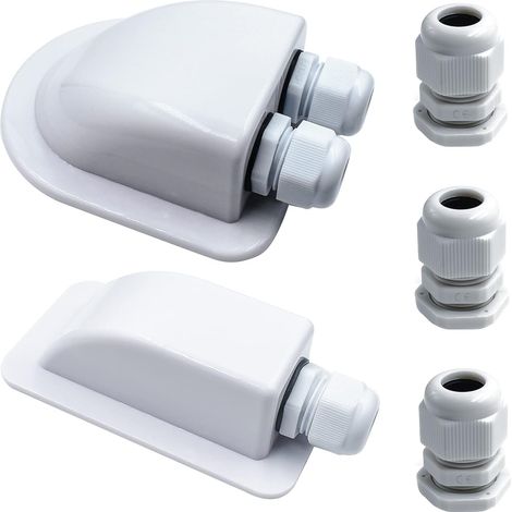 Wasserdichte Dachdurchführung 2/1 Kabeleinführung wasserdicht, passt für alle Typen (2-teilig, weiß) (1/5)