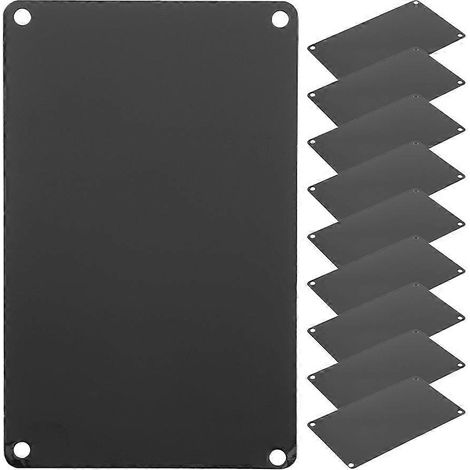 Lot de 10 plaques nominatives en aluminium à graver soi-même - Plaques métalliques multifonctionnelles vierges-10.00X7.00X0.05CM-Black (1/3)