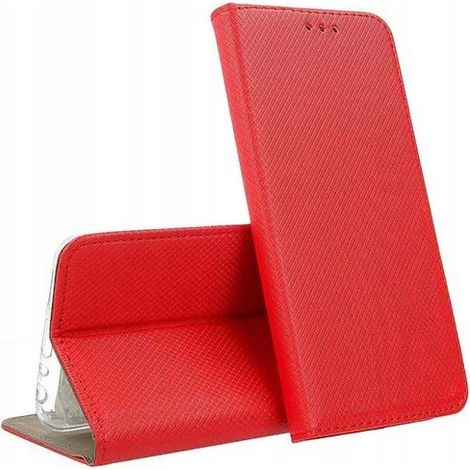 Étui à rabat pour Huawei P30 Lite Rouge + Verre 9H (1/4)