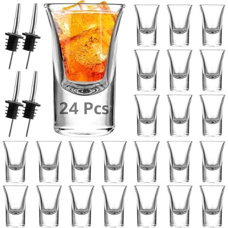 Shooter Glass Shot with Thick Bottom and Pouring Spout for Wine, Parties, Club, Bar, Drinks, Dishwasher Safe (1/5)