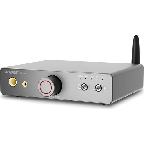 Mini DAC Amplifier and Bluetooth Office Headset Bluetooth 5.4 with LDAC,USB-C/OPT/COA/BT Inputs,Dual Headphone Outputs,RCA Outputs,Op-Amps,OPA1612,Gaming DAC for PS5/Xbox (1/5)