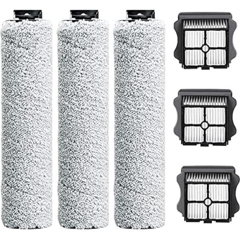 Brosse rotative avec filtre HEPA pour aspirateur balai Tineco Floor One S3, iFloor 3 pour sols humides et secs (3 rouleaux + 3 filtres HEPA + 1 brosse) (1/4)
