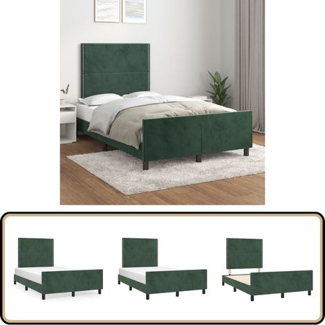Bettgestell ohne Matratze Dunkelgrün 120x200 cm Samt - Samtbettwäsche - Doppelbett - Boxspringbett - Lattenrost - Hochbett
