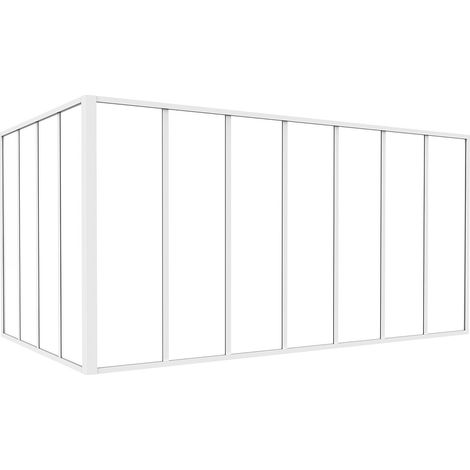 Vetrata angolare L210 x L120 x H105 in Alluminio termolaccato Stile atelier Bianco - BAYVIEW (1/4)
