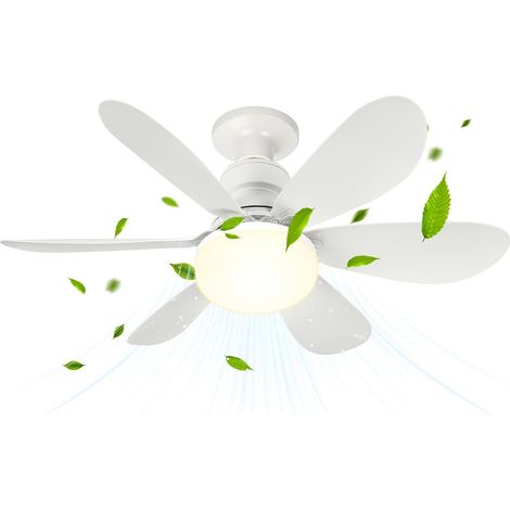 Ventilateur de Plafond avec Lumière et Télécommande, 52CM 40W Petit Ventilateur LED Dimmable, 2000LM, 3 Couleurs 3000-6500K, 3 Vitesses, Douille E27 pour Chambre, Cuisine, Salle de Bain (1/5)