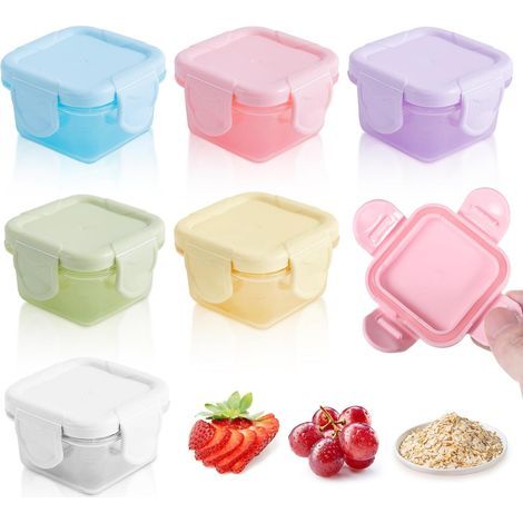 Lot de 6 mini-boîtes de rangement–Compactes et réutilisables– Idéales pour les boîtes à lunch, les pique-niques et la préparation (1/5)
