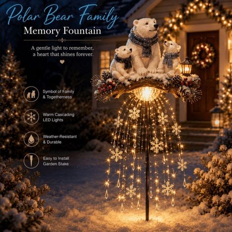 Guirlande lumineuse décorative de Noël en forme de cascade, mignonne, pratique, unique et portable - un choix populaire pour un usage quotidien, avec un design adorable et un motif d'ours.