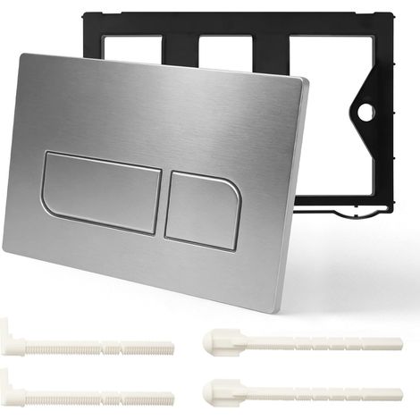 1 Plaque de commande WC, Double chasse, Tiges de chasse, Cadre de montage, Compatible Geberit Sigma