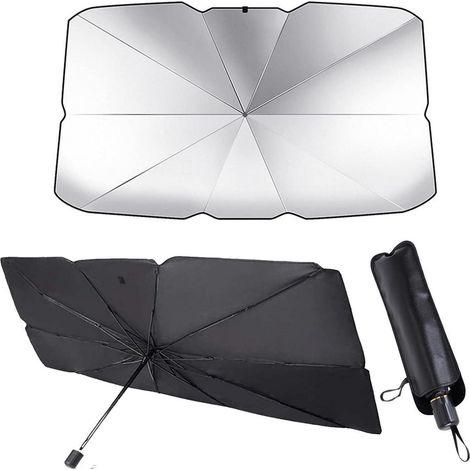 Pare-soleil de voiture pliable 140x80cm, protection UV pour pare-brise, SUV, Van (1/5)