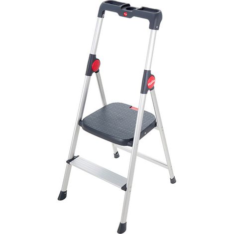 Marche pied 2 marches pliable sécurisé en aluminium Hailo WideStep (1/5)