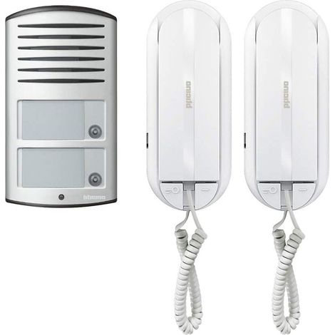 Bticino – Kit d'interphone audio 2 fils Sprint L2 – Panneau de commande Linea 2000 – Alimentation 12V – Montage mural – IP54 IK07