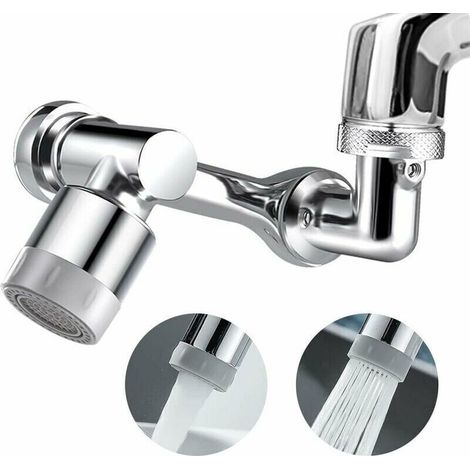 Robinet en mousse rotatif 1080 °, accessoires de robinet de buse en laiton solide universel, aérateur de robinet d'évier de salle de bain (1/5)