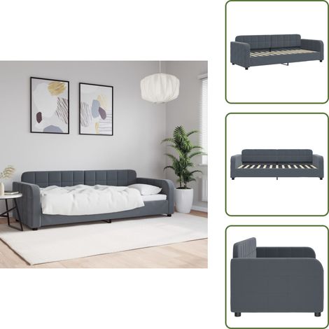 Lit de repos gris foncé 80x200 cm velours - Lit De Repos - Lits De Repos - Canapé-lit - Lit D'appoint (1/5)