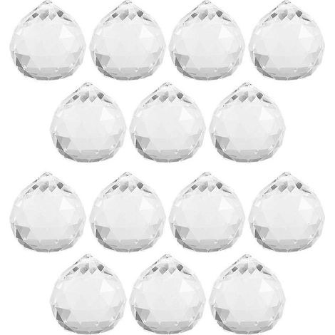 Lot de 20 pendentifs en cristal prismatique pour lustre, à suspendre soi-même, pour attrape-soleil. (1/5)
