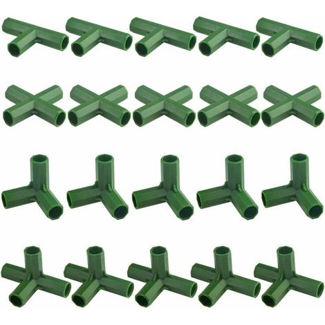 Lot de 20 connecteurs de cadre de jardinage 11 mm – Matériau PP durable – Pour serres et plantes grimpantes – Assemblage rapide (1/4)