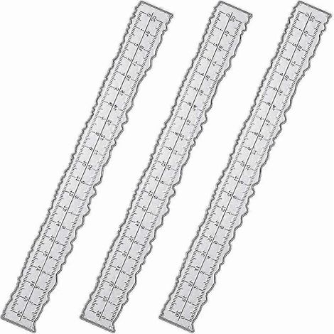 3-teiliges 8,4 Zoll langes Metalllineal mit unregelmäßigen Kanten für Kartenherstellung, Scrapbooking, Bastelarbeiten und Dekoration