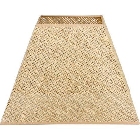 Abat-jour - Carré - Cannage rotin - 41cm diamètre - Salon - Chambre - Pour lampe