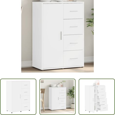 vidaXL Wohnzimmer - Sideboard Weiß 60x31x84 cm Holzwerkstoff (1/5)
