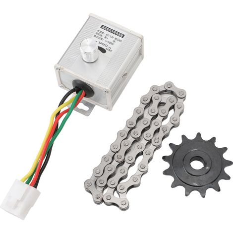 Variateur de vitesse pour moteur 12V 500W avec chaîne à 38 maillons et pignon modèle 410 à 13 dents (1/5)