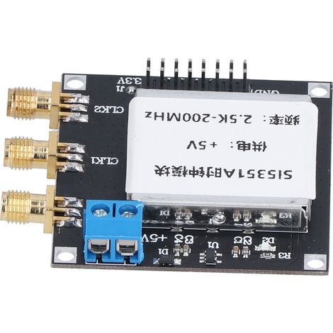 Générateur de signal d'horloge SI5351, module à onde carrée faible bruit, synthétiseur de fréquence précis pour test électronique, kit 1 pièce. (1/5)