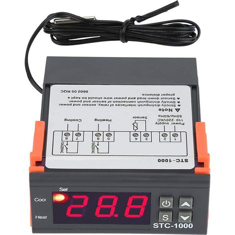 Interrupteur de contrôle de température à affichage numérique STC-1000 pour aquariums, écloseries de fruits de mer et contrôleurs de température à micro-ordinateur (220 V) (1/5)