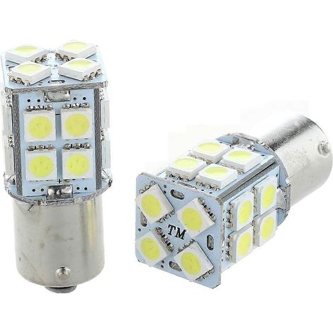 2 weiße LED-Rückleuchten 1156 BA15S P21W 20 SMD 300 lm 1,2 W für Auto (1/4)