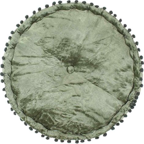 vidaXL Puf redondo de terciopelo verde 40x20 cm (1/2)