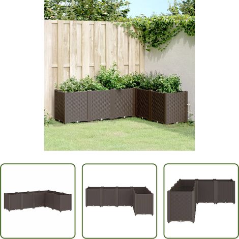 Jardinière patio -  Jardinière marron 160x120x53 cm polypropylène (1/5)