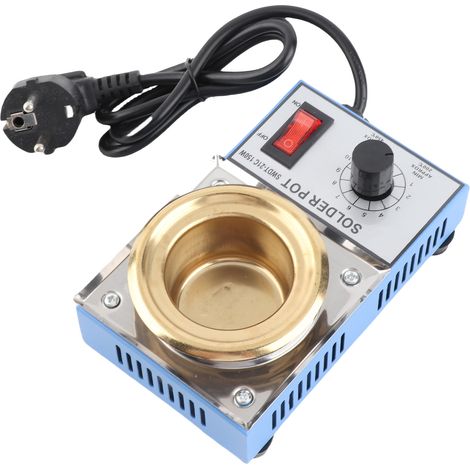 Pot à soudure mini 150W 50mm 500g en acier inoxydable revêtu de titane compact température réglable bain de soudure pour soudage et brasage (1/5)