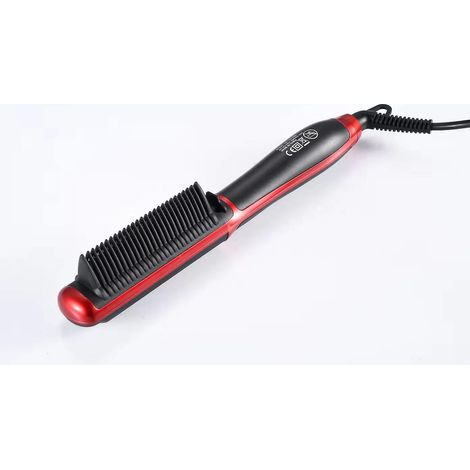 rouge  Brosse  Lisser Les Cheveux, Technologie Ionique Anti-chaleur, Lisseur Anti-statique (1/5)