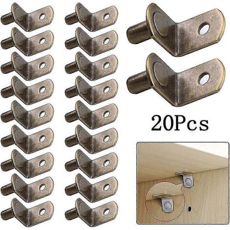 Ecleanfy - 20 supports d'étagère avec goujons de 6 mm en forme de L pour meubles, placards et étagères - Fixation murale - Good things (1/5)